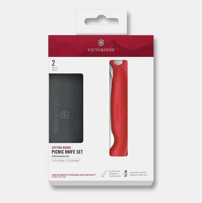 Victorinox Zatvárací nôž SWISS CLASSIC 11 cm červený + krájacia doštička 6.7191.FC1