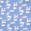 Bavlnený popelín s jednorožcami, modrý 1 m