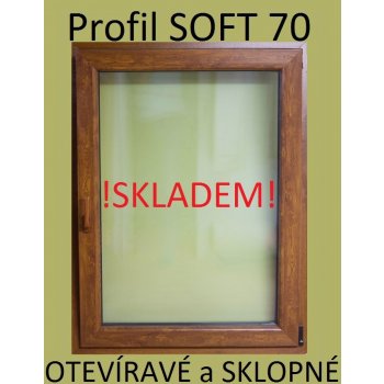 SOFT plastové okno 60x60 zlatý dub/zlatý dub, otváravé a sklopné