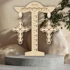 Drevené prírodné visiace náušnice CROSS - MONATY | SENTOP N005 4125 N005