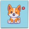 Vymalujsisam.sk Maľovanie podľa čísiel - Roztomilý corgi Veľkosť: 30x30cm, Rám: Na kartónovej doske