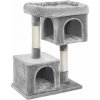 Mačací strom s 2 jaskyňami, výška 84 cm, šedý