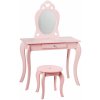 Detský toaletný stolík s taburetkou Layla 2v1 | ružový