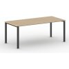 Rokovací kancelársky stôl PRIMO INFINITY, 200x90 cm, čierna podnož, buk