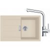 FRANKE SETT115BE tectonitový drez 780x500 mm S2D 611-78 Béžová+batéria FS 3230.031 Chróm FRA 143.0687.395