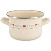Smaltovaný hrniec TONCA 16 cm, 1,4 l – krémový