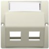 Kryt zásuvky tel/dát. 2xRJ12/RJ45 šikmá béžová SIMON Basic (simon)