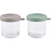 Beaba Tégliky na jedlo sklenené green grey 2 x 250 ml