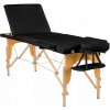 Skladací masážny stôl drevený Bodyfit čierny