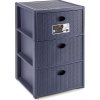 STEFANPLAST Úložný plastový regál Elegance, 3 zásuvky, modrý