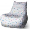 Sablio Sedací vak Bean Farebné bodky na biele - 100 x 90 x 45 cm