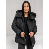 Čierna dámska prešívaná zimná bunda s kapucňou Bolf 5M3175A3