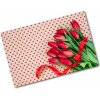 Doska na krájanie zo skla Tulipány srdce 80x52 cm
