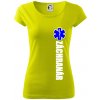 Nápis Záchranár + hviezda - Dámske tričko Pure - 2XL ( Limetková )
