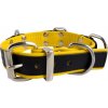 Mister B Slave Collar 4 D-Rings, kožený obojok žltý