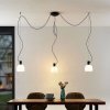 Lucande Serina závesná lampa, 3-pl., sklo biela - 9920032