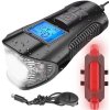 Vodeodolné LED svetlo na bicykel USB tachometer el.zvonek 150dB