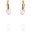 Foxette Náušnice z chirurgické oceli se zirkony Indulgence F-1129 - Růžová / PVD Zlatý F-1129