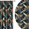 Soovi Home Zatemňovací záves Tropical Night – sýte listy a exotické kvety na čiernom podklade Veľkosť: 140x270 na riasiaci pás