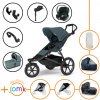 Set 11v1 Thule Urban Glide 3 Dark Slate s magnetickou sponou + madlo + vanička Mid blue + JOMK príslušenstvo + autosedačka Cybex s ISOFIX základňou a adaptérmi Thule