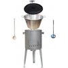 Goulash Cauldron kotol na guláš nerez 1,2 mm 40 l, pokrievka smalt 53 cm BARA, Goulash Cauldron kotlina nerez 45 cm LUXUS, vareška 50 cm SMREK, naberačka antikor INOX