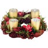Veniec MagicHome Vianoce, adventný, červený, 30 cm