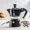 BIALETTI Moka Express pre 1 šálku espressa (1 tz) čierna - taliansky hliníkový tlakový kávovar