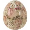 Clayre & Eef Keramické dekoračné vajíčko s ružičkami Rosien - Ø 7*9 cm -