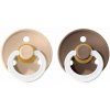 Nočné cumlíky BIBS Colour okrúhle - veľkosť 1 - Vanilla/Dark Oak