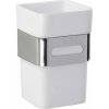 WENKO Pohárik na zubnú kefku BEZ SHAKE Premium Plus lesklý kov 11x7x9 cm