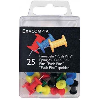 EXACOMPTA Pripináčiky tvarované, farebné, Ø 10 mm, 25 kusov