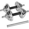 Rebel RBA-2326 Chrómované liatinové nastaviteľné činky v kufríku s konektorom 2 x 10 kg,, strieborná
