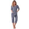 LEVEZA (M-Max) Dámske pyžamo Halima1041 1-tm.sivá XL