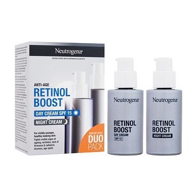 Neutrogena Retinol Boost Duo Pack : denní pleťový krém Retinol Boost Day Cream SPF15 50 ml + noční pleťový krém Retinol Boost Night Cream 50 ml
