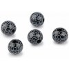 Drevené korálky pavučina Halloween Ø16 mm - čierna biela (5 ks)
