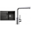 Blanco set silgranit drez 525915 METRA 45 S čierna a batéria 519414 MILA chróm 525915+519414