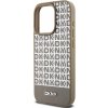 DKNY DKHMP15LPSOSPW iPhone 15 Pre 6.1 hnedé/hnedé pevné puzdro Kožený tlačený vzor Kovové logo MagSafe