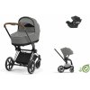 Cybex Platinum CYBEX Priam Conscious Collection Travel Set + Aton B2 i-Size pearl grey 2023 chrome with brown details