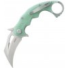 KUBEY Mini Wrath Beadblasted Sandvik 14C28N Blade Jade G10 Linerlock KU262J