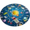 Školské drevené puzzle Slnečná sústava + LED Slnko, 102 dielikov