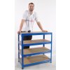 Kovový regál Biedrax 45 x 75 x 90 cm, modrý - 4 police MDF