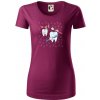 Zubárske tričko - kefka a jedlo - Dámske tričko z organickej bavlny Origin (GOTS) - 2XL ( Fuchsiová )