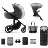 KINDERKRAFT Kočík kombinovaný 2v1 Prime 2 Grey + Fusak 3v1 Jibot Ink Black