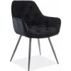 Signal CHERRY VELVET jedálenská stolička, ČIERNY RÁM/ČIERNA BLUVEL 19