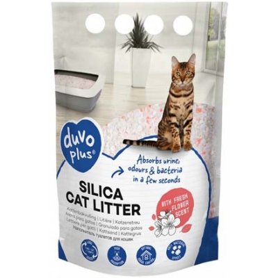 Duvo+ Premium Silikónová podstielka pre mačky s vôňou kvetov 1-8mm 2 kg 5 l