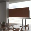 Zaťahovacia bočná markíza na terasu 100x300 cm, hnedá