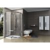 Ravak Pivot - Štvrťkruhový sprchovací kút pivotový trojdielny PSKK3-100, šírka 97 cm-100x97 cm-100 cm, rádius 50 cm-farba svetlý hliník, sklo transparent 376AAC00Z1