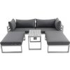 Sunfun Hannah Sada lounge nábytku, 5 dielov, hliník, polyester, sivá, 25536517