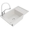 Mexen Elias, 1-komorový granitový drez 795x480x200 mm a drezová batéria Duo, biela, 6511-20-671701-02