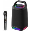 Blavec bezdrôtový Bluetooth TWS Karaoke reproduktor 160W s mikrofónom, čierny